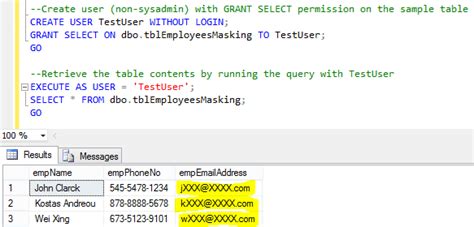 Dynamic Data Masking in SQL Server 2016 and Later .
